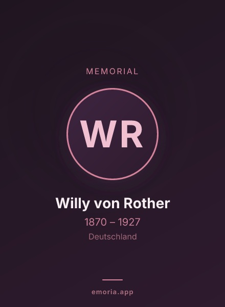 Memorial portrait of Willy von Rother
