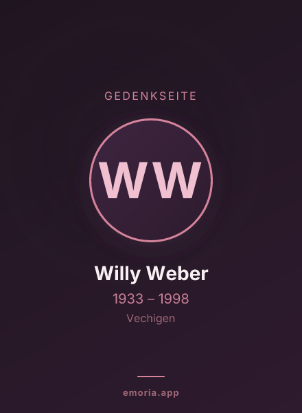 Gedenkportrait von Willy Weber