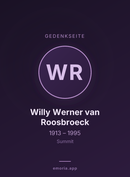 Gedenkportrait von Willy Werner van Roosbroeck