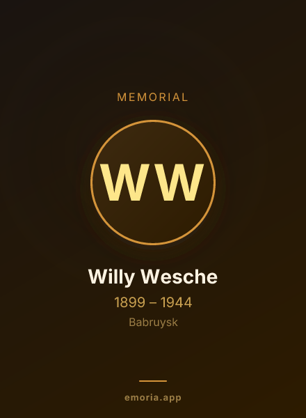 Memorial portrait of Willy Wesche