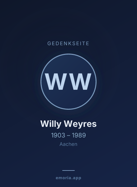 Gedenkportrait von Willy Weyres