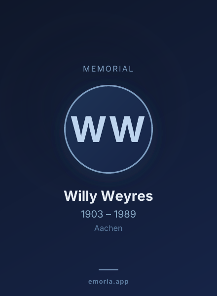 Memorial portrait of Willy Weyres