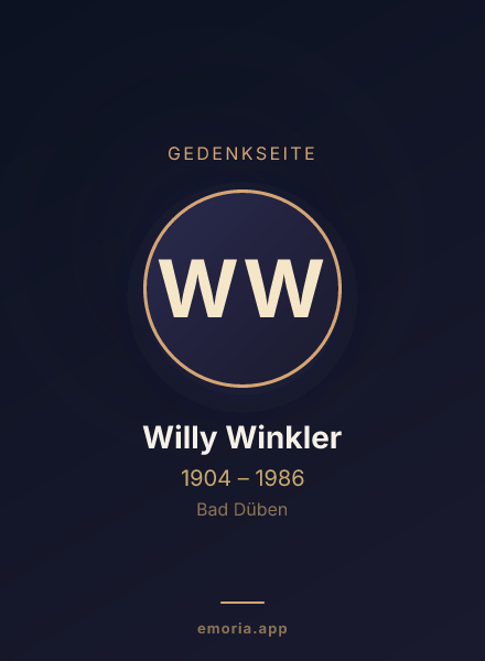 Gedenkportrait von Willy Winkler