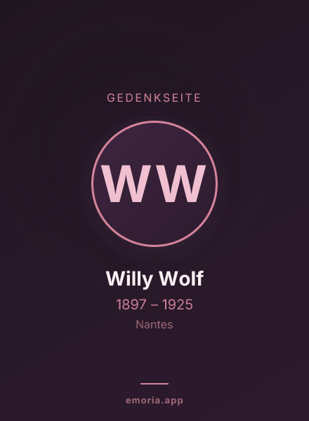 Gedenkportrait von Willy Wolf
