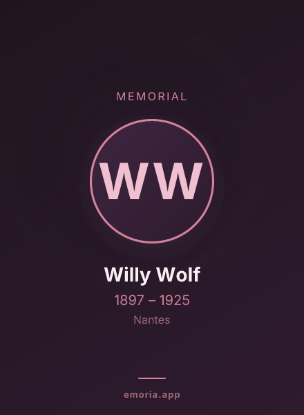 Memorial portrait of Willy Wolf