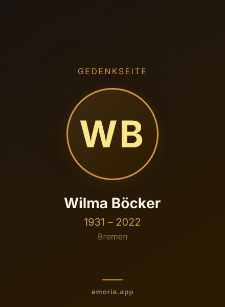 Gedenkportrait von Wilma Böcker