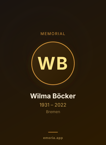 Memorial portrait of Wilma Böcker