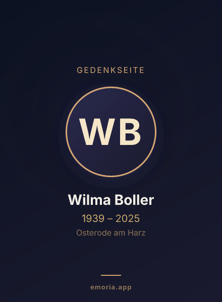 Gedenkportrait von Wilma Boller