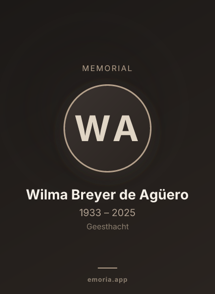 Memorial portrait of Wilma Breyer de Agüero