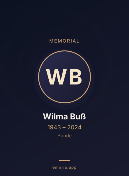 Memorial portrait of Wilma Buß