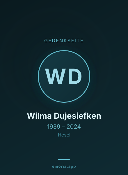 Gedenkportrait von Wilma Dujesiefken