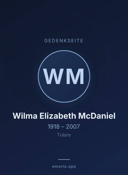 Gedenkportrait von Wilma Elizabeth McDaniel