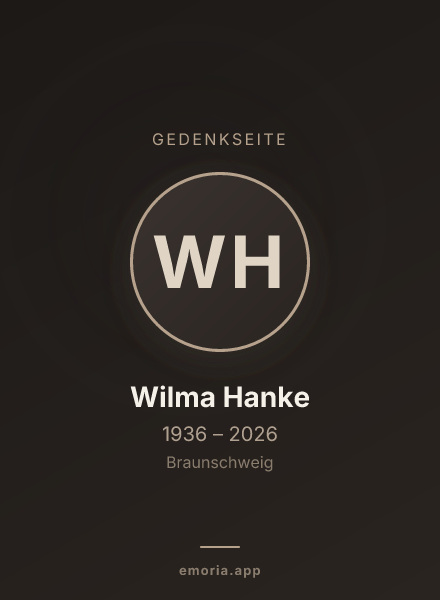 Gedenkportrait von Wilma Hanke