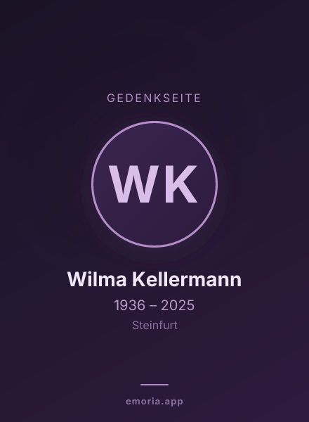 Gedenkportrait von Wilma Kellermann