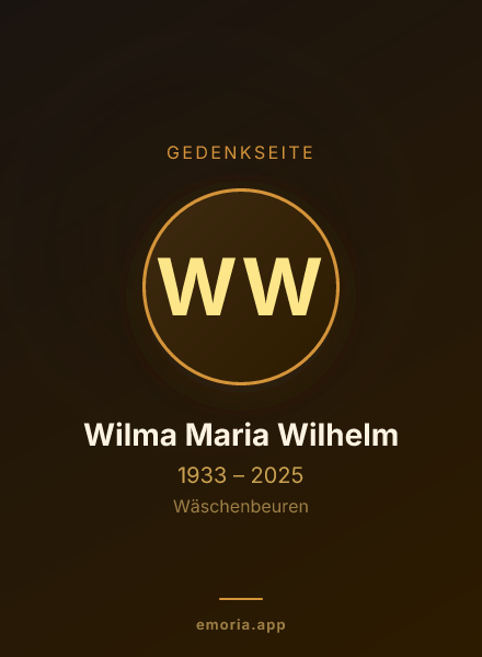 Gedenkportrait von Wilma Maria Wilhelm