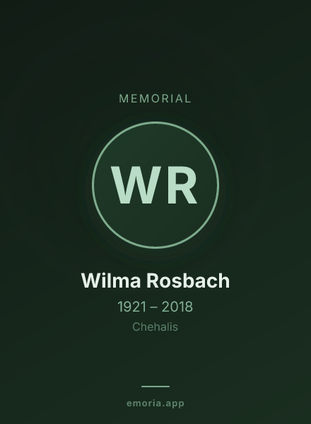 Memorial portrait of Wilma Rosbach