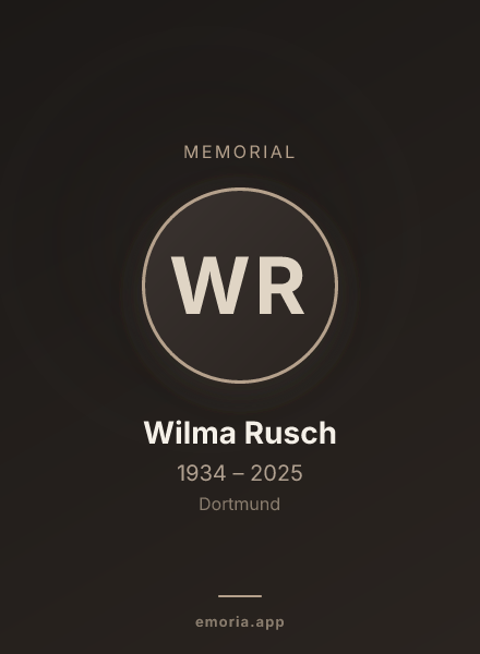 Memorial portrait of Wilma Rusch