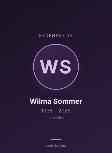 Gedenkportrait von Wilma Sommer