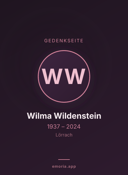 Gedenkportrait von Wilma Wildenstein