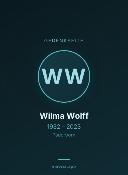 Gedenkportrait von Wilma Wolff