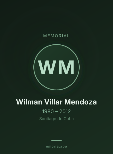 Memorial portrait of Wilman Villar Mendoza