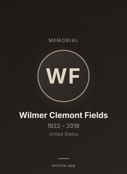 Memorial portrait of Wilmer Clemont Fields