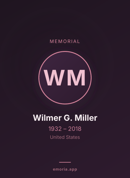 Memorial portrait of Wilmer G. Miller