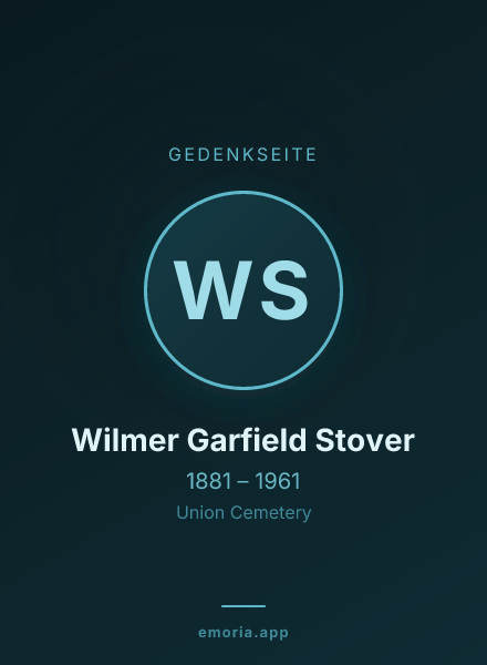 Gedenkportrait von Wilmer Garfield Stover