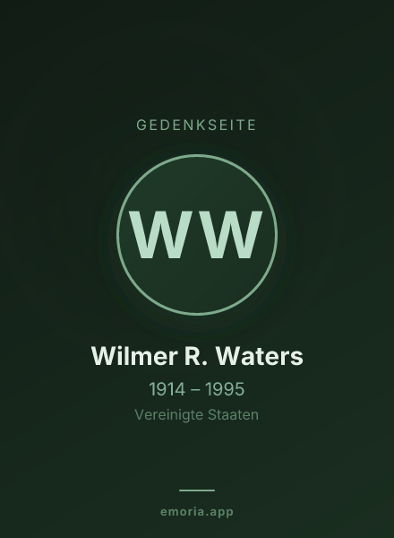 Gedenkportrait von Wilmer R. Waters
