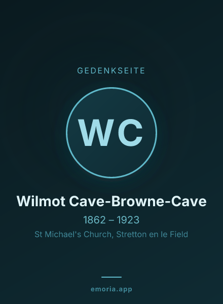 Gedenkportrait von Wilmot Cave-Browne-Cave