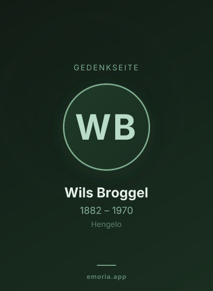 Gedenkportrait von Wils Broggel