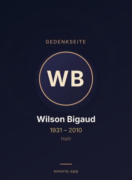 Gedenkportrait von Wilson Bigaud