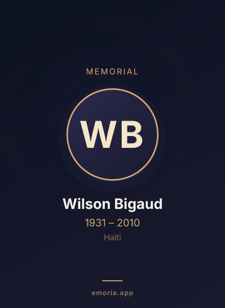 Memorial portrait of Wilson Bigaud