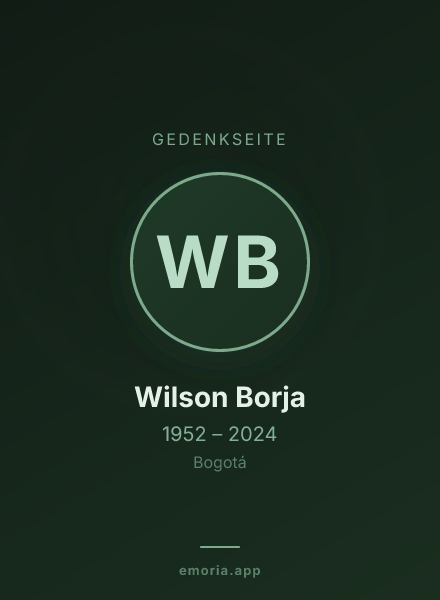 Gedenkportrait von Wilson Borja