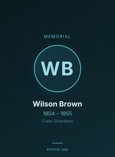 Memorial portrait of Wilson Brown