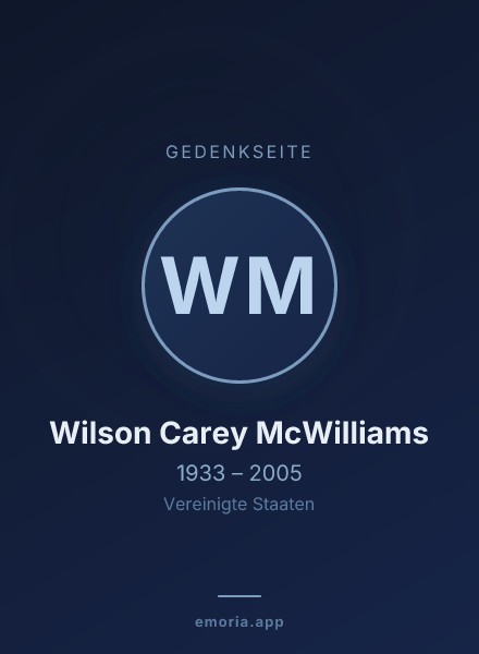Gedenkportrait von Wilson Carey McWilliams