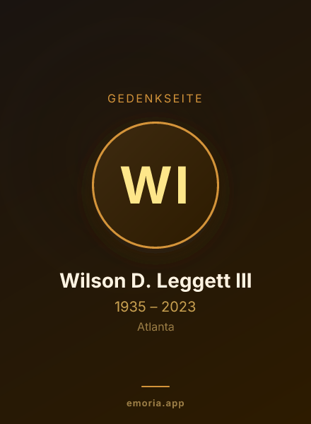 Gedenkportrait von Wilson D. Leggett III