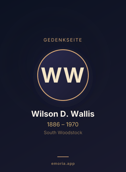 Gedenkportrait von Wilson D. Wallis