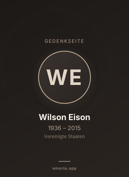 Gedenkportrait von Wilson Eison