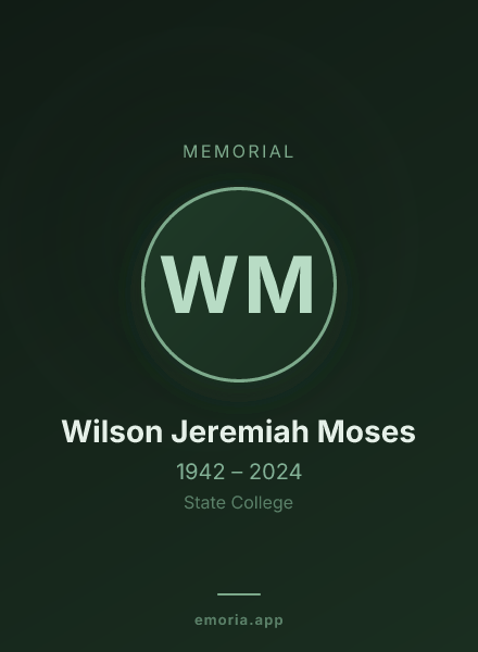 Memorial portrait of Wilson Jeremiah Moses