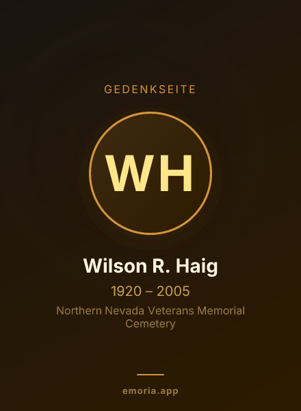 Gedenkportrait von Wilson R. Haig