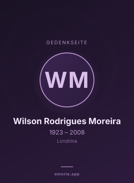 Gedenkportrait von Wilson Rodrigues Moreira