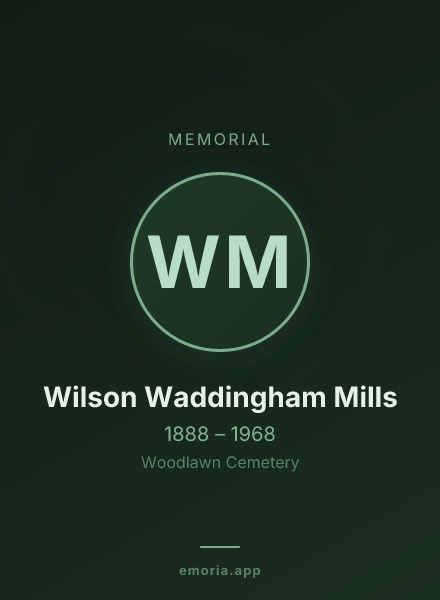 Memorial portrait of Wilson Waddingham Mills