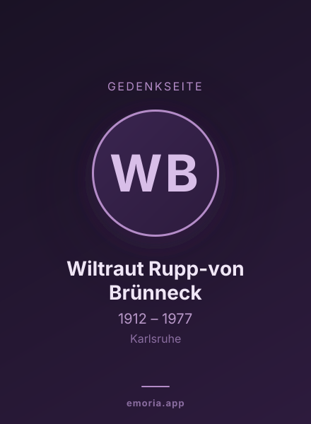 Gedenkportrait von Wiltraut Rupp-von Brünneck