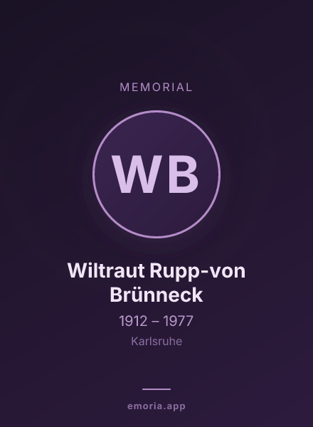 Memorial portrait of Wiltraut Rupp-von Brünneck
