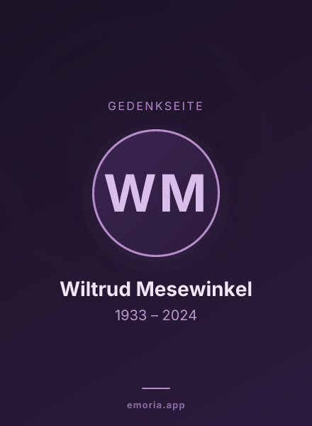 Gedenkportrait von Wiltrud Mesewinkel