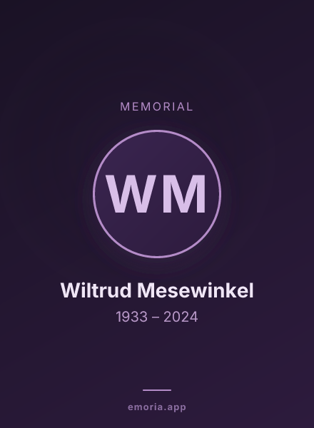 Memorial portrait of Wiltrud Mesewinkel