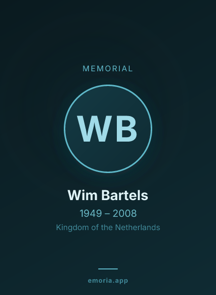 Memorial portrait of Wim Bartels