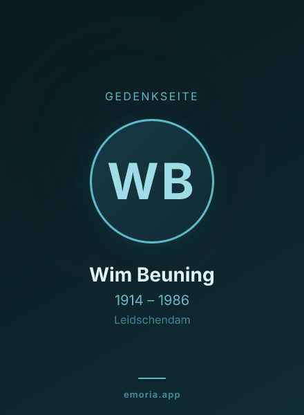 Gedenkportrait von Wim Beuning