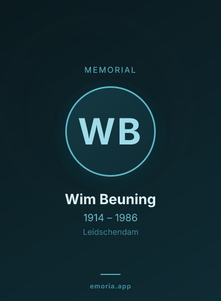 Memorial portrait of Wim Beuning